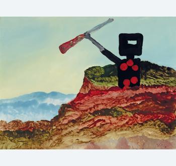Sidney Nolan (1917-1992) <I>Kelly and Rifle</I> 1980
Sold November 2022 for $490,909 (inc. BP) ©The Sidney Nolan Trust. All rights reserved, DACS/Copyright Agency, 2024